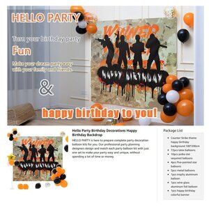 Happy Forever Birthday Party Decor Set With Balloons & Posters